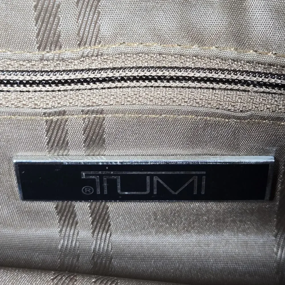 Tumi‎ Alpha 96108DH Brown Leather Canvas Messenger Bag Briefcase Commuter TPass